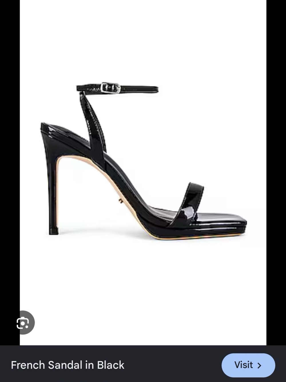 Tony Bianco French Black Patent Sandal size 6.5